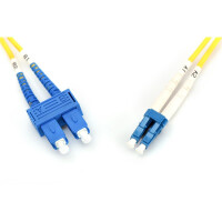 DIGITUS DK-2932-02 - LWL Patchkabel, Duplex, LC zu SC SM OS2 09/125 µ, 2 m