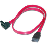 DIGITUS AK-400104-005-R - SATA Anschlusskabel, L-Typ Bu/Bu, 0.5m, 90&oslash; l-gew.-gerade,SATA II/III, ro