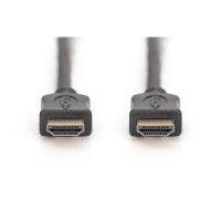 DIGITUS AK-330107-020-S - HDMI High Speed Anschlusskabel, Typ A St/St, 2.0m, Ultra HD 60p, gold, sw