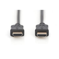 DIGITUS AK-330114-020-S - HDMI Standard Anschlusskabel, Typ A SSt/St, 2.0m, m/Ethernet,  Full HD, gold, sw