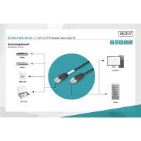 DK-1644-020/BL-OD - CAT 6 S-FTP Outdoor Patchkabel, Cu, PE AWG 27/7,  2 m, Schwarz
