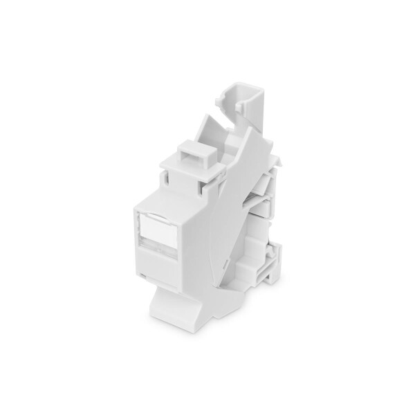DIGITUS AN-25187 - Hutschienen Adapter für 1x Keystone Modul, IP20 Beschriftungsfeld und Staubschutz, für DN-93617
