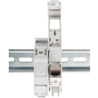 DIGITUS AN-25187 - Hutschienen Adapter für 1x Keystone Modul, IP20 Beschriftungsfeld und Staubschutz, für DN-93617
