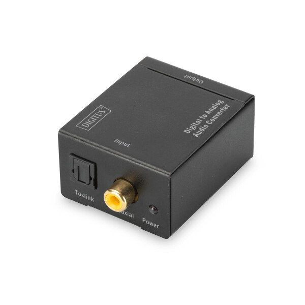 DIGITUS DS-40133 - Digital zu analog Konverter mit Metallgehäuse Coaxial/Toslink auf Cinch, 5V/1A Netzteil