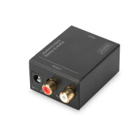 DIGITUS DS-40133 - Digital zu analog Konverter mit Metallgehäuse Coaxial/Toslink auf Cinch, 5V/1A Netzteil