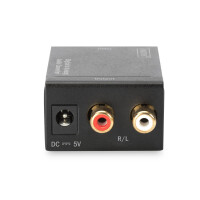 DIGITUS DS-40133 - Digital zu analog Konverter mit Metallgehäuse Coaxial/Toslink auf Cinch, 5V/1A Netzteil