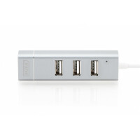 DIGITUS DA-70253 - USB 2.0 Type-C 3-Port HUB & Fast Ethernet LAN 3x USB A/F, 1x RJ45 Lan, Chipset: FE1.1S/RTL8152B