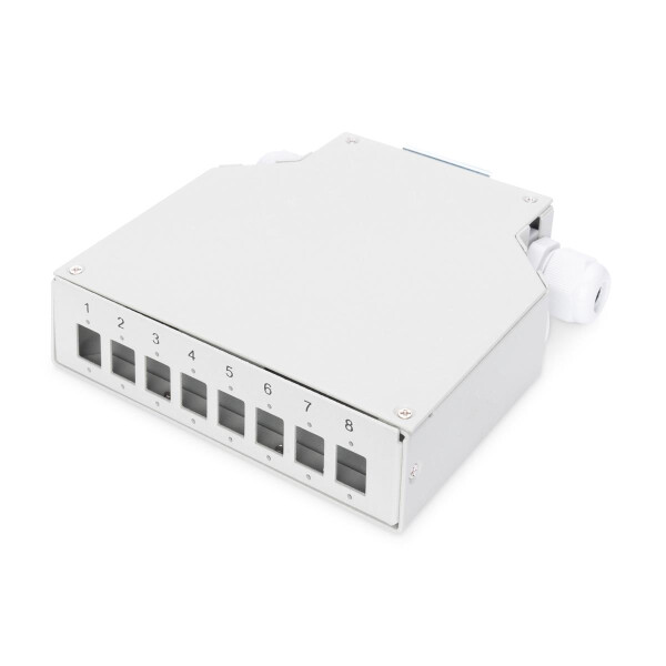 DIGITUS DN-96891 - Hutschienen Spleißbox für 8 LC/DX Kupplungen grau grau