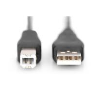 DIGITUS AK-300102-030-S - USB Anschlusskabel, Typ A - B...