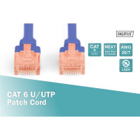 DIGITUS DK-1617-010/B - CAT 6 U-UTP Patchkabel, Cu, LSZH AWG 26/7, Länge 1 m, Farbe Blau