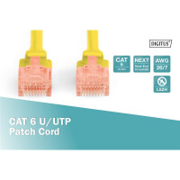 DIGITUS DK-1617-010/Y - CAT 6 U-UTP Patchkabel, Cu, LSZH AWG 26/7, Länge 1 m, Farbe Gelb