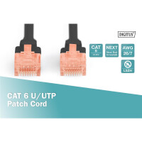 DIGITUS DK-1617-020/BL - CAT 6 U-UTP Patchkabel, Cu, LSZH AWG 26/7, Länge 2 m, Farbe Schwarz