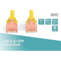 DIGITUS DK-1617-030/Y - CAT 6 U-UTP Patchkabel, Cu, LSZH AWG 26/7, Länge 3 m, Farbe Gelb