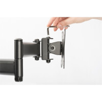 DIGITUS DA-90349 - Dualmonitor Tisch-Klemmhalterung, 15-27", schwarz max. load 2x8Kg,VESA max100x100