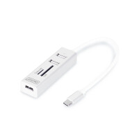 DIGITUS DA-70243 - USB 2.0 Type-C HUB mit Kartenleser 3x...