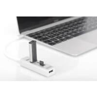 DIGITUS DA-70243 - USB 2.0 Type-C HUB mit Kartenleser 3x USB 2.0. 1x SD, 1x MicroSD Port, Aluminium