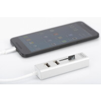 DIGITUS DA-70243 - USB 2.0 Type-C HUB mit Kartenleser 3x USB 2.0. 1x SD, 1x MicroSD Port, Aluminium