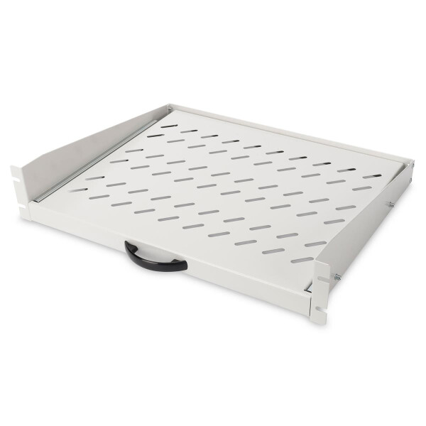 DIGITUS DN-19-TRAY-2-450 - 2HE ausziehb. Fachboden f. Schr. ab 450 mm Tiefe 88x483x352 mm, bis 30 kg, Grau (RAL7035)