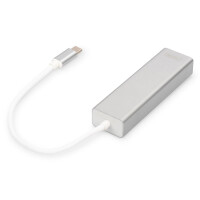 DIGITUS DA-70255 - 3 Port USB 3.0 Type-C Hub mit Gigabit...