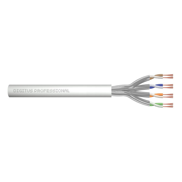 DIGITUS DK-1623-A-P-1 - CAT 6A U-FTP Roh-Patchkabel Länge 100 m, Box, AWG 27/7, LSZH, Sx, Grau