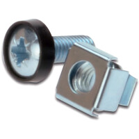 DIGITUS DN-19-SET-S - M6 Installationsschrauben-Set, 50 Stück 50x silberne Schrauben, Muttern u. Scheiben