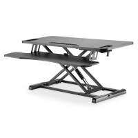 DIGITUS DA-90380-1 - Höhenverstellbarer Sitz- Steh Arbeitsplatz 95x61x11-46cm, Tastatur und Mausablage