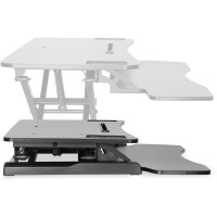 DIGITUS DA-90380-1 - Höhenverstellbarer Sitz- Steh Arbeitsplatz 95x61x11-46cm, Tastatur und Mausablage