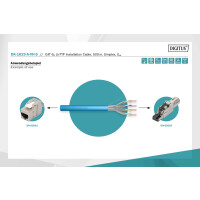 DIGITUS DK-1623-A-VH-5 - CAT 6A U-FTP Installationskabel, 500 MHz Eca (EN 50575), AWG 23/1, 500 m Trommel, Sx, Blau