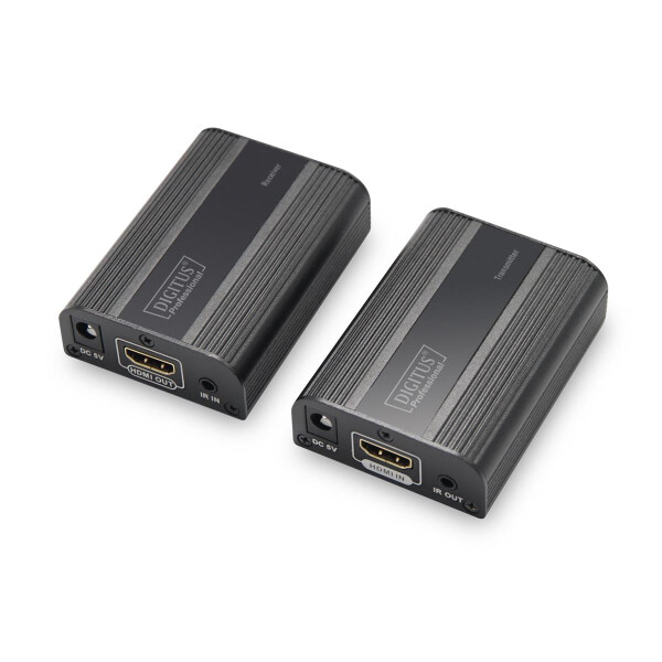 DIGITUS DS-55204 - 4K HDMI 2.0 Extender Set, UHD 4K*2K@60 Hz 30/60 m via Netzwerkkabel (Cat 6, 6a, 7),