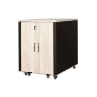 DIGITUS DN-19-17U-SO-M - 17HE SOUNDproof Schrank, 1000x750x1130 mm Holzdekor Ahorn, schwarz (RAL 9005)