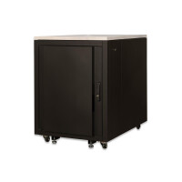 DIGITUS DN-19-17U-SO-M - 17HE SOUNDproof Schrank, 1000x750x1130 mm Holzdekor Ahorn, schwarz (RAL 9005)