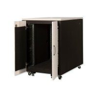 DIGITUS DN-19-17U-SO-M - 17HE SOUNDproof Schrank, 1000x750x1130 mm Holzdekor Ahorn, schwarz (RAL 9005)