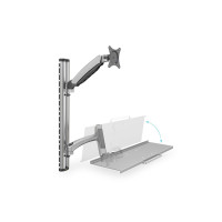 DIGITUS DA-90354 - Arbeitsplatz (Monitor, Tastatur) Wandmontage 27 Zoll, 6 kg, VESA 100x100, silber