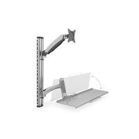 DIGITUS DA-90354 - Arbeitsplatz (Monitor, Tastatur) Wandmontage 27 Zoll, 6 kg, VESA 100x100, silber