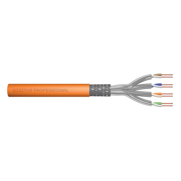 DIGITUS DK-1743-VH-1 - CAT 7 S-FTP Installationskabel, 1200 MHz Dca (EN 50575), AWG 23/1, 100 m Ring, SX, orange