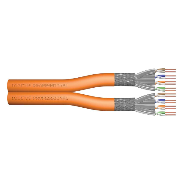 DIGITUS DK-1743-VH-D-5 - CAT 7 S-FTP Installationskabel, 1200 MHz Dca (EN 50575), AWG 23/1, 500m, Simplex, Orange