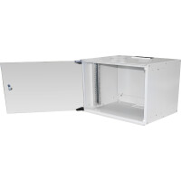 DIGITUS DN-19-07U-S-1 - 7HE Wandgehäuse, SOHO, unmontiert 370x540x400 mm, Glastür, grau