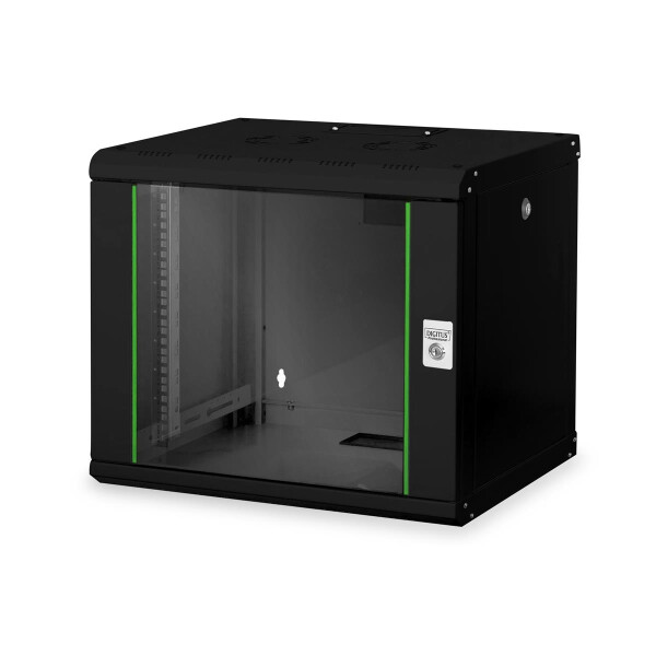 DIGITUS DN-19-09U-SW - 9HE Wandgehäuse, Unique 509x600x450 mm, Farbe Schwarz (RAL 9005)