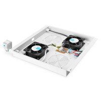 DIGITUS DN-19-FAN-2-N - Dachlüftereinheit für Unique Netzwerk & Dynamic 2 Lüfter, Thermostat, Schalter, grau (RAL 7035)