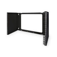 DIGITUS DN-19-PB-8U-SW - 8HE Wandmontage Patch-Halter,372x505x250 mm tiefenverstellbar, stapelbar, schwarz (RAL 9005)
