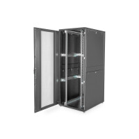 DIGITUS DN-19-SRV-42U-8-B - 42HE Serverschrank, Unique, 2050x800x1000 mm perforierte Stahltür, Fabre schwarz (RAL 9005)