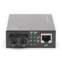 DIGITUS DN-82120-1 - Gigabit Ethernet Medienkonverter, Multimode SC Stecker, 850nm, bis zu 0.5km