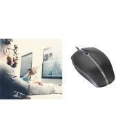 Cherry GENTIX Illuminated - Maus - 1.000 dpi Optisch - 3 Tasten - Schwarz