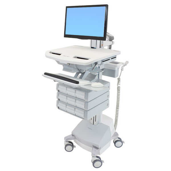 Ergotron StyleView - Multimedia-Wagen - Aluminium - Grau - Weiß - Aluminium - Kunststoff - Zink Stahl - Flachbildschirm - 16,8 kg - 61 cm (24 Zoll)