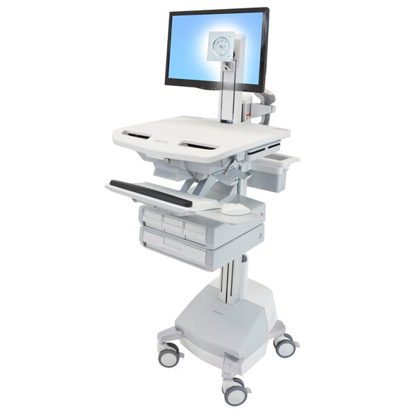 Ergotron StyleView - Multimedia-Wagen - Aluminium - Grau - Weiß - Aluminium - Kunststoff - Zink Stahl - Flachbildschirm - 17,3 kg - 61 cm (24 Zoll)