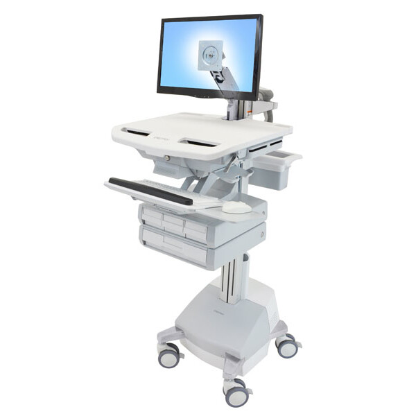 Ergotron StyleView - Multimedia-Wagen - Aluminium - Grau - Weiß - Aluminium - Kunststoff - Zink Stahl - Flachbildschirm - 17,3 kg - 61 cm (24 Zoll)