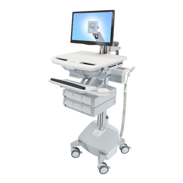 Ergotron StyleView - Multimedia-Wagen - Aluminium - Grau - Weiß - Aluminium - Kunststoff - Zink Stahl - Flachbildschirm - 15 kg - 61 cm (24 Zoll)