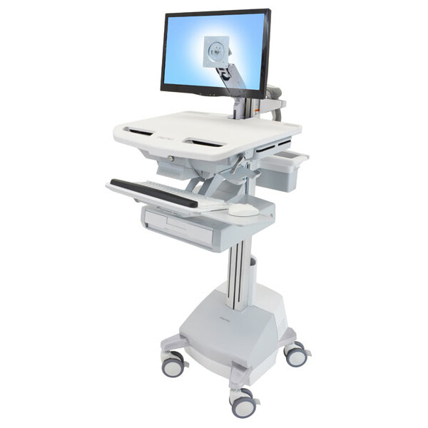 Ergotron StyleView - Multimedia-Wagen - Aluminium - Grau - Weiß - Aluminium - Kunststoff - Zink Stahl - Flachbildschirm - 16,8 kg - 61 cm (24 Zoll)