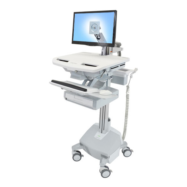 Ergotron StyleView - Multimedia-Wagen - Aluminium - Grau - Weiß - Aluminium - Kunststoff - Zink Stahl - Flachbildschirm - 15 kg - 61 cm (24 Zoll)
