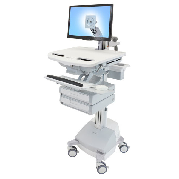 Ergotron StyleView - Multimedia-Wagen - Aluminium - Grau - Weiß - Aluminium - Kunststoff - Zink Stahl - Flachbildschirm - 17,7 kg - 61 cm (24 Zoll)